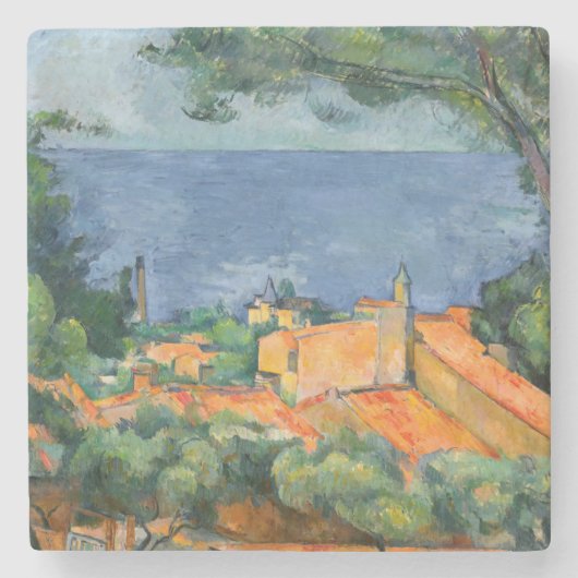Paul Cezanne - Estaque met Red Roofs Stenen Onderzetter (Voorkant)