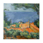 Paul Cezanne - Estaque met Red Roofs Tegeltje (Voorkant)