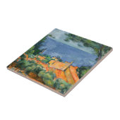 Paul Cezanne - Estaque met Red Roofs Tegeltje (Zijkant)