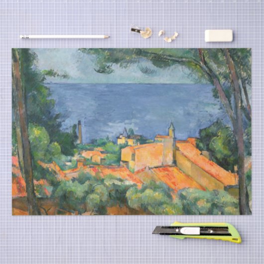 Paul Cezanne - Estaque met Red Roofs Tissuepapier (Craft)
