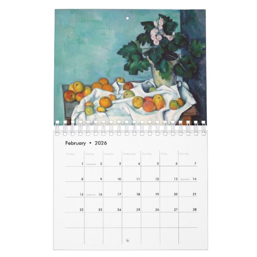 PAUL CÉZANNE FINE ART CALENDAR KALENDER (Feb 2026)