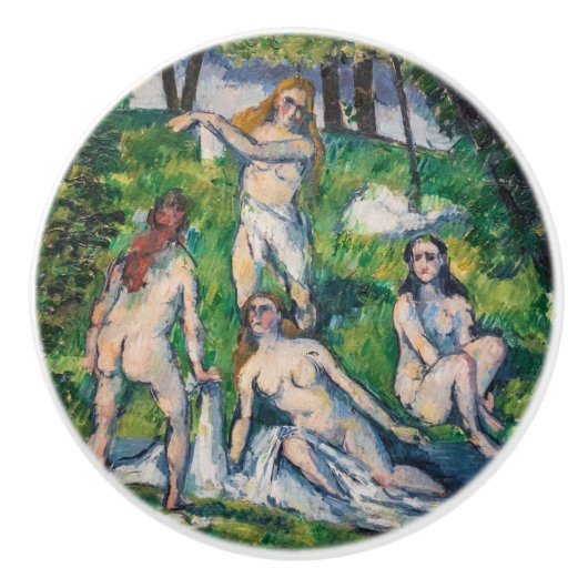 Paul Cezanne - Four Bathers Keramische Knop (Voorkant)