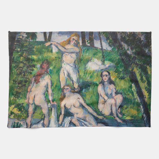 Paul Cezanne - Four Bathers Theedoek (Horizontaal)