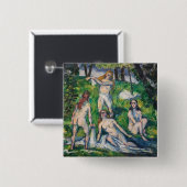 Paul Cezanne - Four Bathers Vierkante Button 5,1 Cm (Voorkant /achterkant)