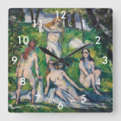 Paul Cezanne - Four Bathers Vierkante Klok (Voorkant)