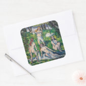 Paul Cezanne - Four Bathers Vierkante Sticker (Envelop)
