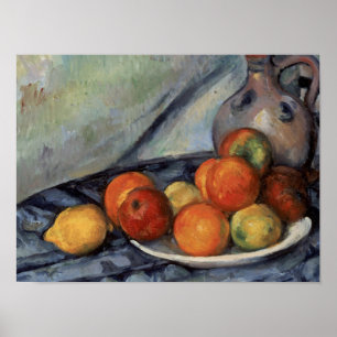 Paul Cezanne - Fruit en een juk op tafel Poster