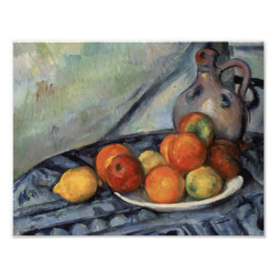 Paul Cezanne - Fruit en Jug op een tafel Foto Afdruk