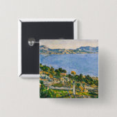 Paul Cezanne - Golf van Marseille gezien vanuit Es Vierkante Button 5,1 Cm (Voorkant /achterkant)