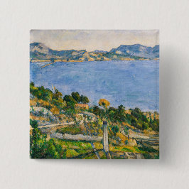 Paul Cezanne - Golf van Marseille gezien vanuit Es Vierkante Button 5,1 Cm