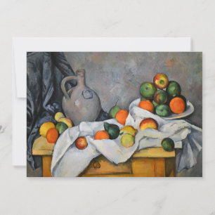 Paul Cezanne - Gordijn, kan en fruitschaal Bedankkaart