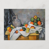 Paul Cezanne - Gordijn, kan en fruitschaal Briefkaart (Voorkant)