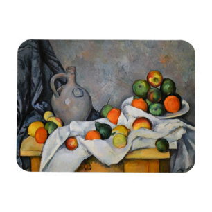Paul Cezanne - Gordijn, kan en fruitschaal Magneet
