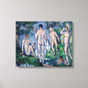 Paul Cezanne - Groep badenden Canvas Afdruk