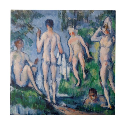 Paul Cezanne - Groep badenden Tegeltje (Voorkant)