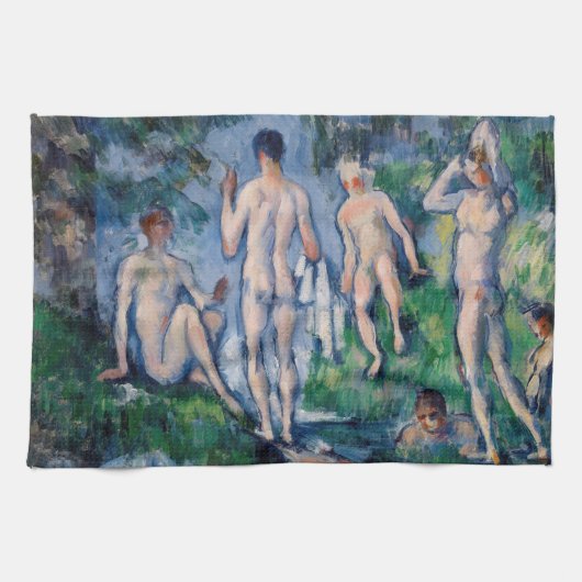 Paul Cezanne - Groep badenden Theedoek (Horizontaal)
