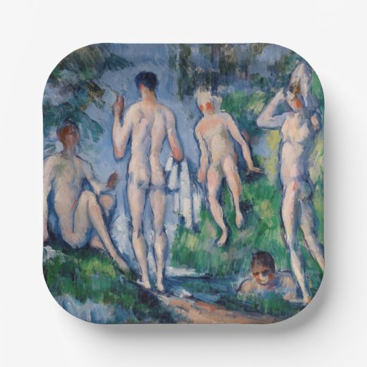 Paul Cezanne - Groep Bathers Papieren Bordje (Voorkant)