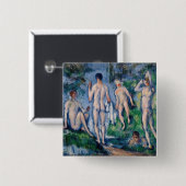 Paul Cezanne - Groep Bathers Vierkante Button 5,1 Cm (Voorkant /achterkant)