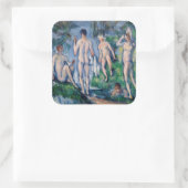 Paul Cezanne - Groep Bathers Vierkante Sticker (Tas)