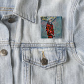 Paul Cezanne - Harlekijn Vierkante Button 5,1 Cm (In situ)