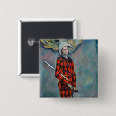 Paul Cezanne - Harlekijn Vierkante Button 5,1 Cm (Voorkant /achterkant)