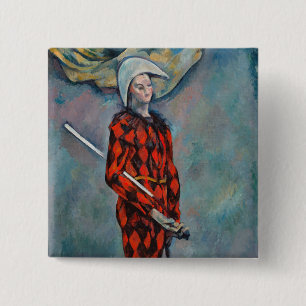 Paul Cezanne - Harlekijn Vierkante Button 5,1 Cm