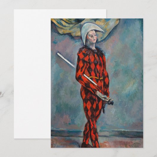 Paul Cezanne - Harlequin Bedankkaart (Voorkant / Achterkant)