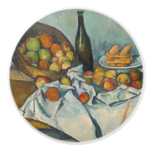 Paul Cezanne - Het mandje appels Keramische Knop (Voorkant)