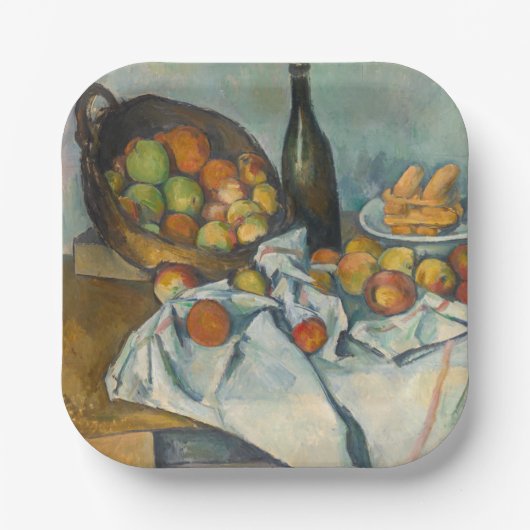 Paul Cezanne - Het mandje appels Papieren Bordje (Voorkant)