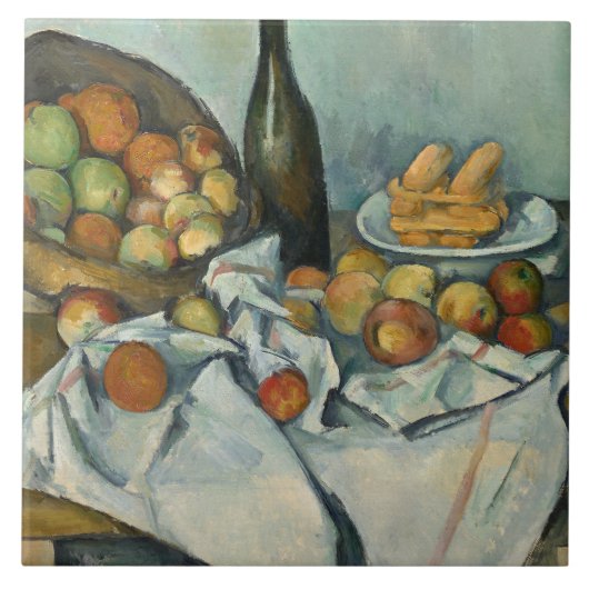 Paul Cezanne - Het mandje appels Tegeltje (Voorkant)