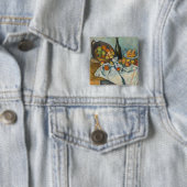 Paul Cezanne - Het mandje appels Vierkante Button 5,1 Cm (In situ)