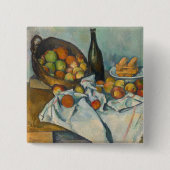 Paul Cezanne - Het mandje appels Vierkante Button 5,1 Cm (Voorkant)