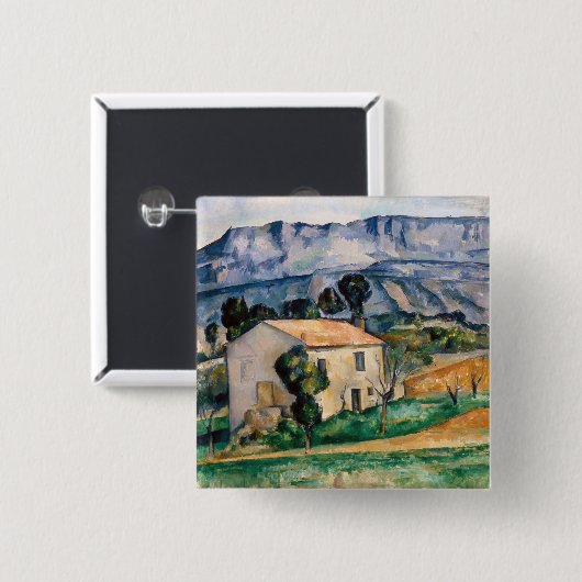 Paul Cezanne - House in Provence Vierkante Button 5,1 Cm (Voorkant /achterkant)