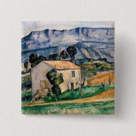 Paul Cezanne - House in Provence Vierkante Button 5,1 Cm