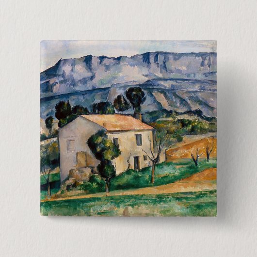 Paul Cezanne - House in Provence Vierkante Button 5,1 Cm (Voorkant)