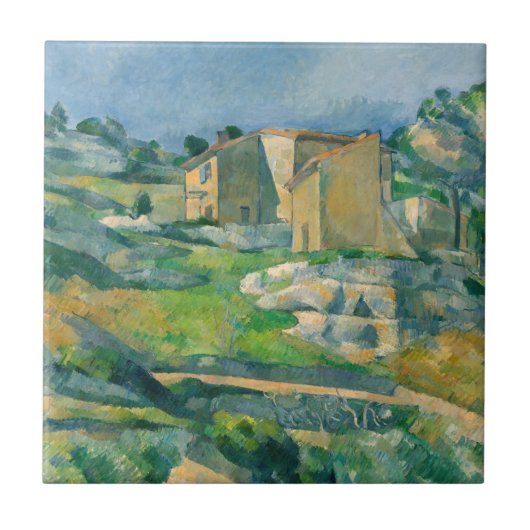 Paul Cezanne - Houses in Provence, Riaux Valley Tegeltje (Voorkant)