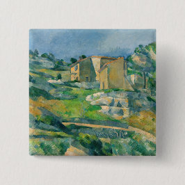 Paul Cezanne - Houses in Provence, Riaux Valley Vierkante Button 5,1 Cm