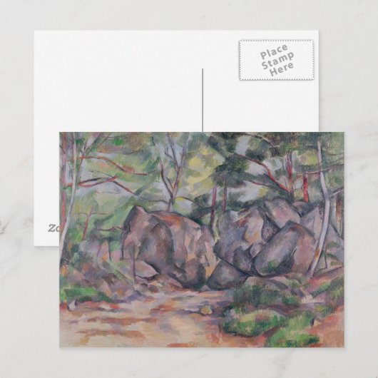 Paul Cezanne | Hout met Boulders, 1893 Briefkaart (Voorkant / Achterkant)