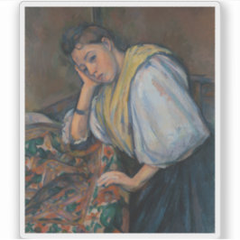 Paul Cézanne - jonge Italiaanse vrouw aan tafel Sticker