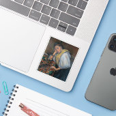 Paul Cézanne - jonge Italiaanse vrouw aan tafel Sticker (Laptop met iPhone)