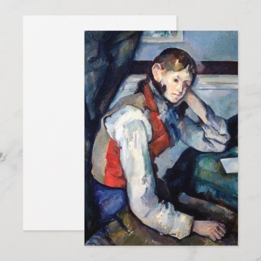 Paul Cezanne - Jongen in de Rode Vest Bedankkaart (Voorkant / Achterkant)