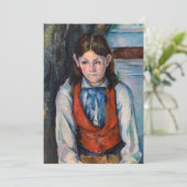 Paul Cezanne - Jongen in de Rode Vest Bedankkaart (Staand voorkant)