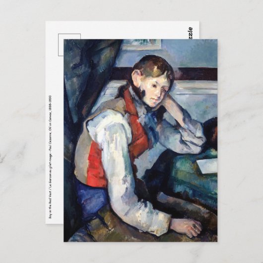 Paul Cezanne - Jongen in de Rode Vest Briefkaart (Voorkant / Achterkant)