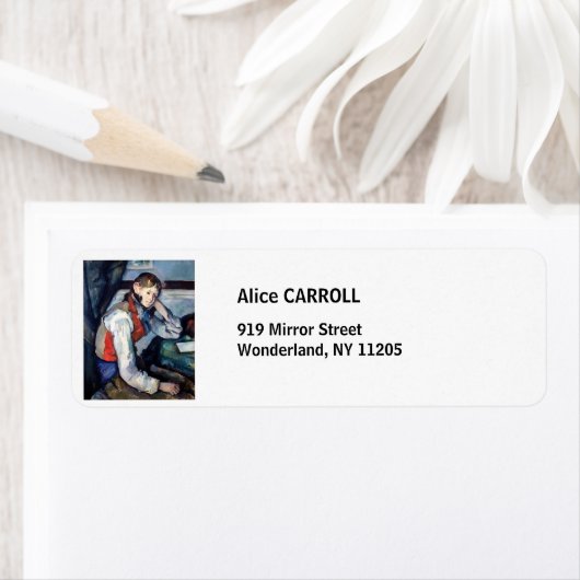 Paul Cezanne - Jongen in de Rode Vest Etiket (Insitu)