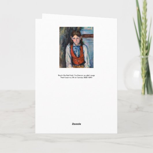 Paul Cezanne - Jongen in de Rode Vest Kaart (Achterkant)