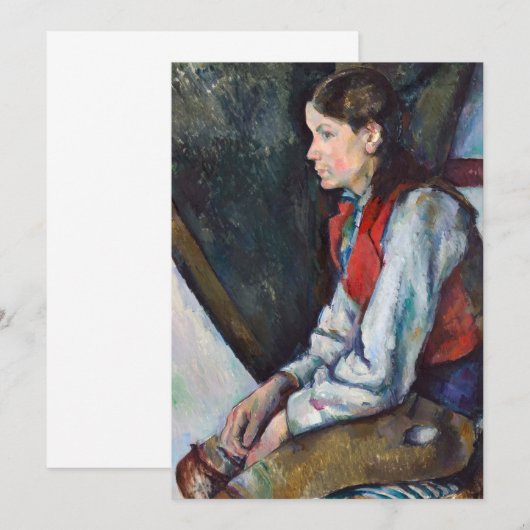 Paul Cezanne - Jongen in de Rode Vest Kaart (Voorkant / Achterkant)