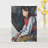 Paul Cezanne - Jongen in de Rode Vest Kaart (Gele Bloem)