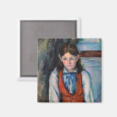 Paul Cezanne - Jongen in de Rode Vest Magneet (Voorkant / Achterkant)