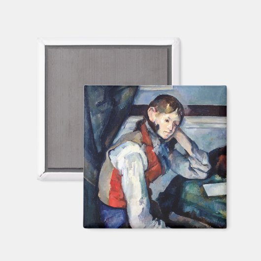 Paul Cezanne - Jongen in de Rode Vest Magneet (Voorkant / Achterkant)