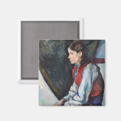 Paul Cezanne - Jongen in de Rode Vest Magneet (Voorkant / Achterkant)